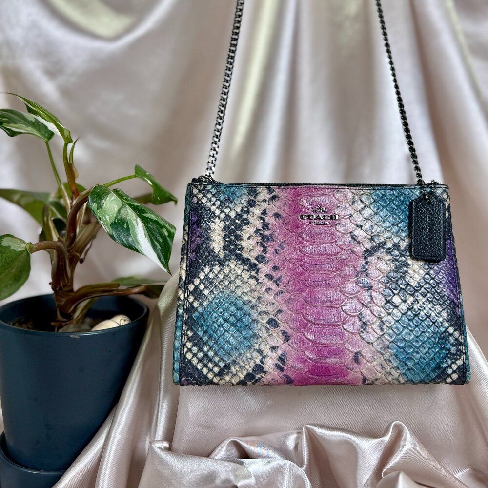 Coach Embossed Python Double-Zip Crossbody – Exotic (Style No. 52406)